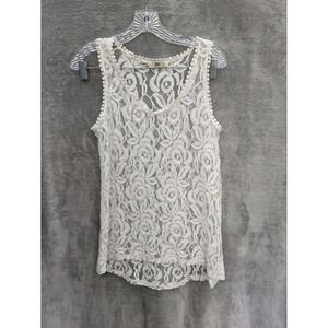 Lace Blouse Women's Medium Coquette Bohemian Feminine‎ Sheer Fairy Romantic